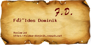 Földes Dominik névjegykártya