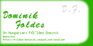 dominik foldes business card